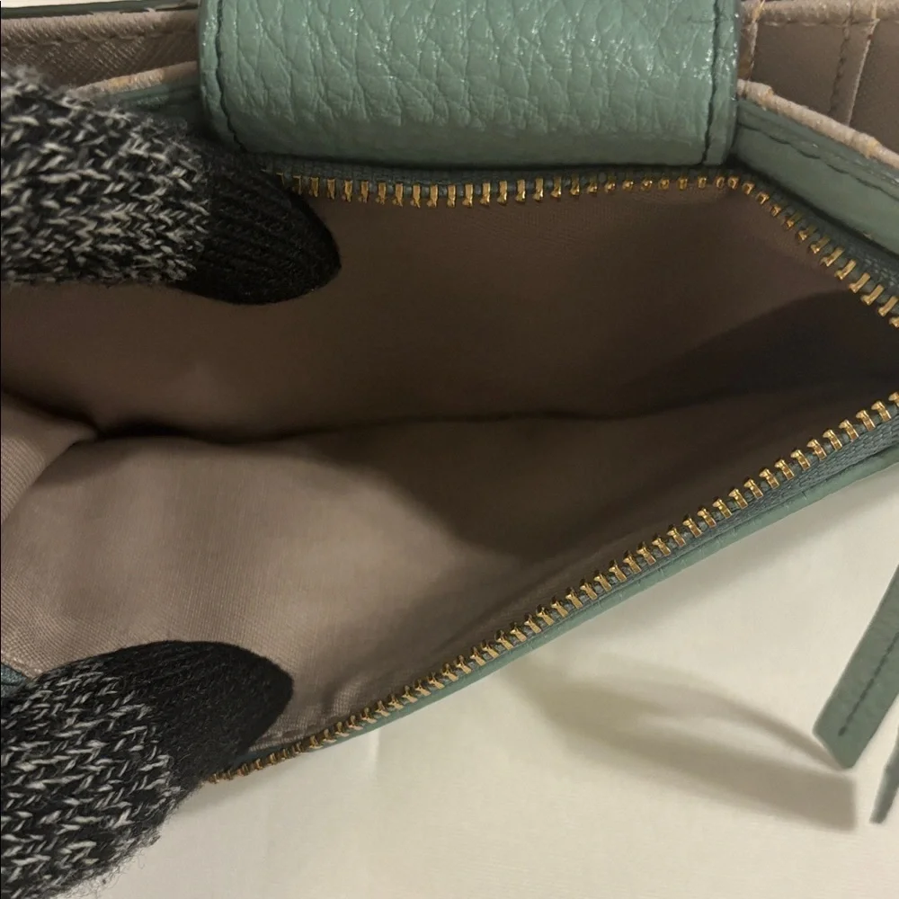 Fossil Teal Leather Wallet Preloved